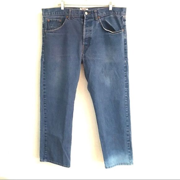 Vintage Levi’s 501 button fly straight jeans 42 - Picture 1 of 9